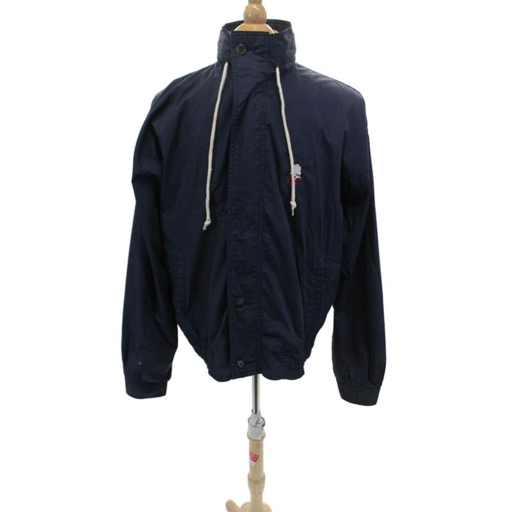 Duckster Mens Long Sleeve Front Zip Mock Neck Light Jacket Navy Blue Size XL